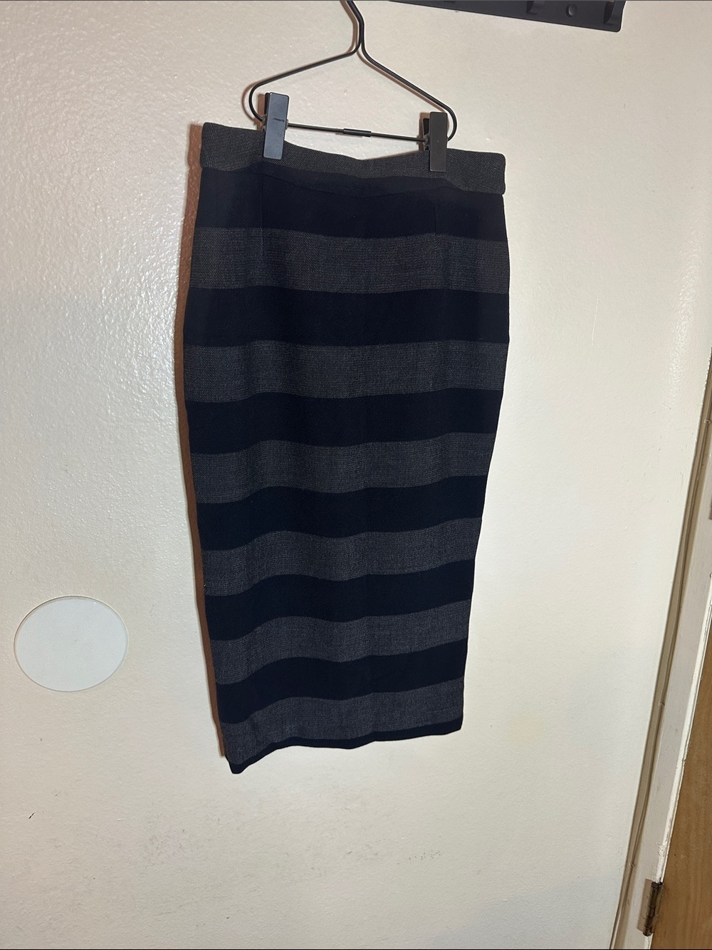 G.I.L.I. Black and Gray Striped Pencil Skirt
